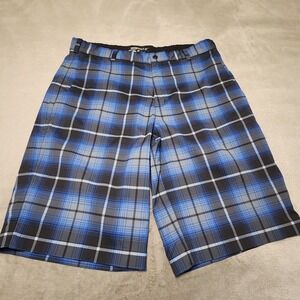 Nike Mens Golf Tour Performance Golf Shorts Blue Plaid Size 34 Dri-Fit -Sports